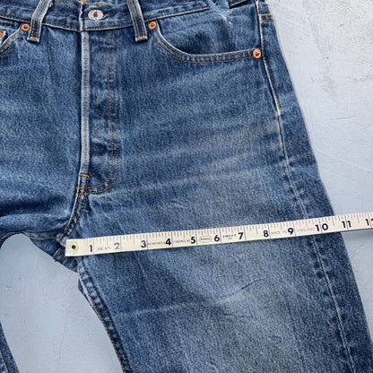 Levis 501 Vintage 90s USA XX Straight Leg Jeans Blue Altered 31x34 Act 30x29