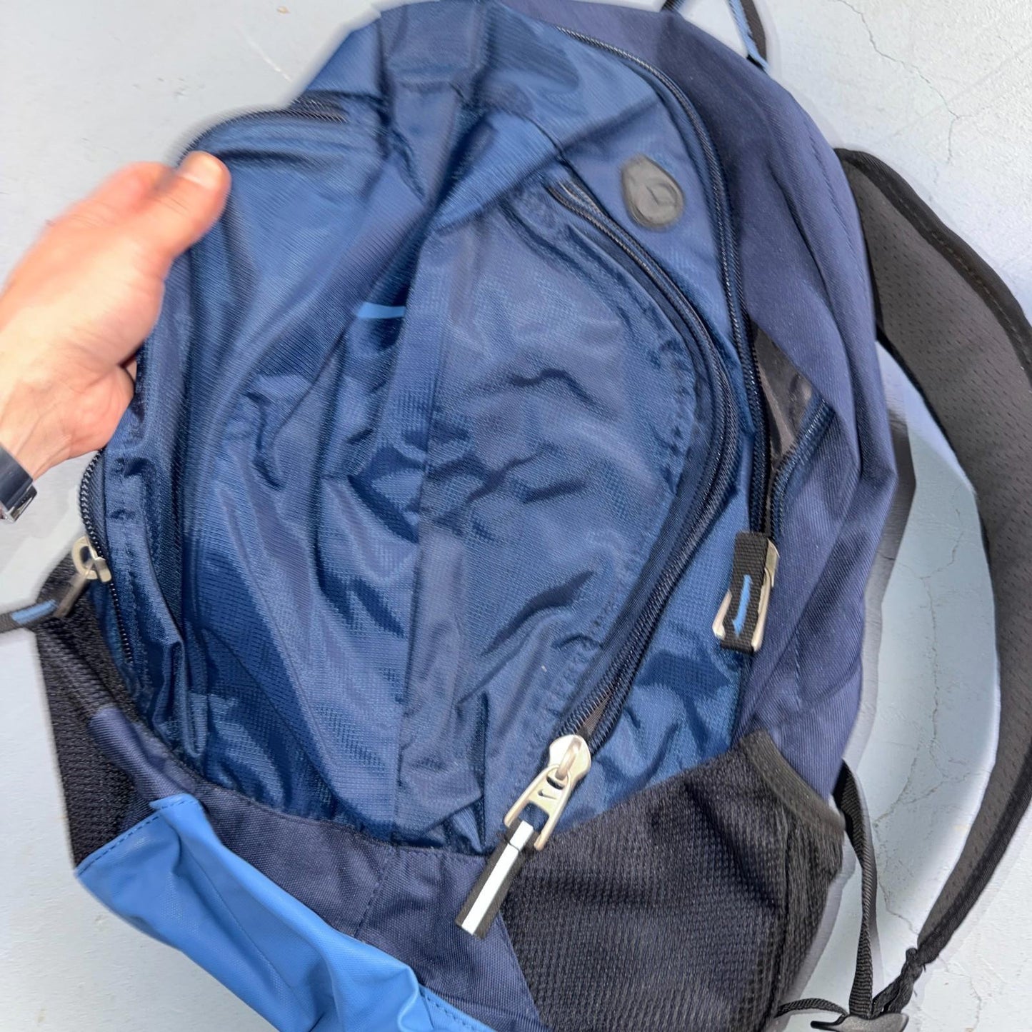 VTG Nike Backpack Blue Lots Of Pockets Gym Sports 90s Y2K Travel Carry On