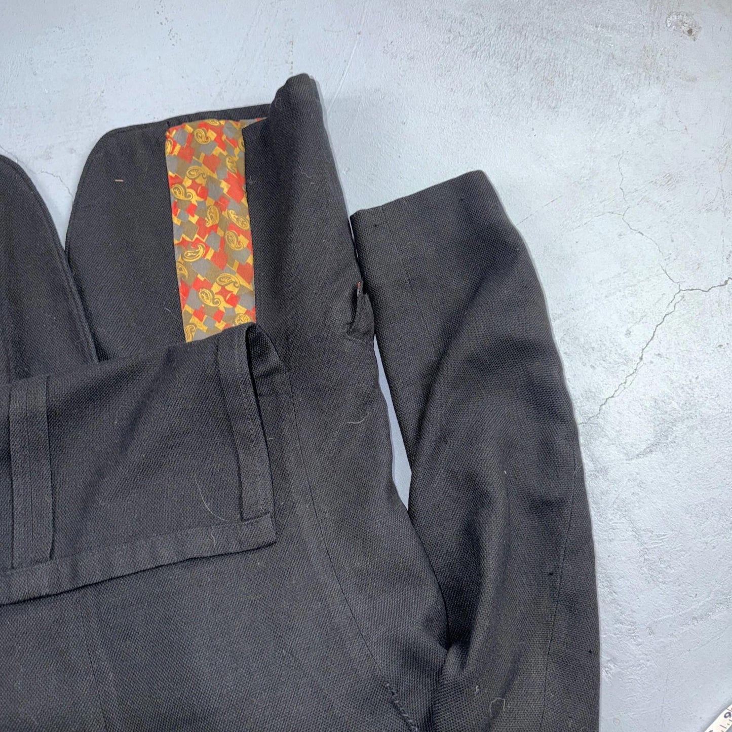1950s 1960s VTG Mens Suit 36R Jacket Coat Black Union Wool Rockabilly Blazer