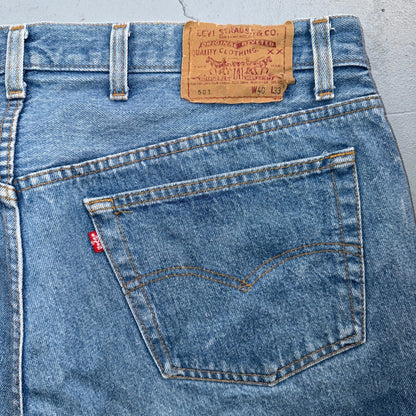 Levis 501 Vintage 80s USA XX Straight Leg Jeans Blue Light Wash 40x33 Act 38x29