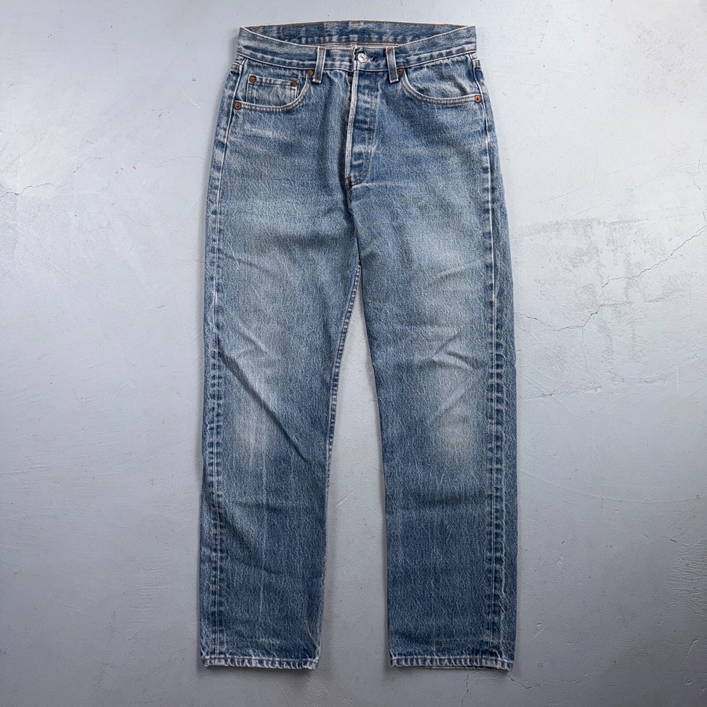 Levis 501 Vintage 80s USA XX Straight Leg Jeans Blue Light Wash 31x33 Act 28x29