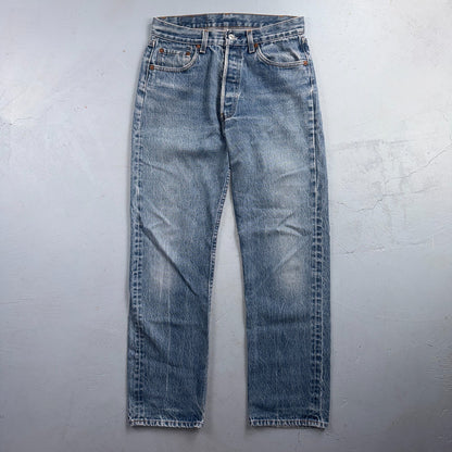 Levis 501 Vintage 80s USA XX Straight Leg Jeans Blue Light Wash 31x33 Act 28x29
