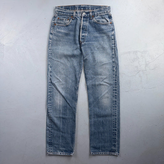 Levis 501 Vintage 80s USA XX Straight Leg Jeans Blue Light Wash 31x33 Act 28x29