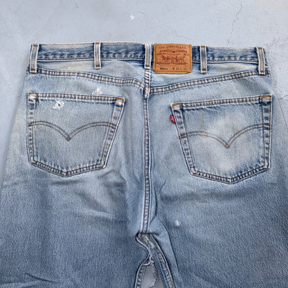 Levis 501 Vintage 90s USA XX Straight Leg Jeans Blue Thrashed 40x32 Act 37x28