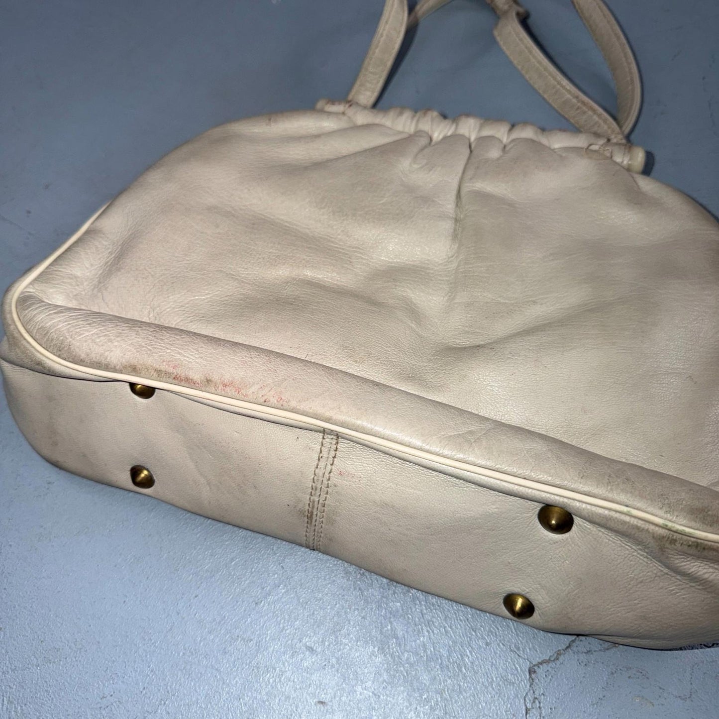 Vintage 1960s White Handbag Double Handle Clasp Closure by Best Co USA Made