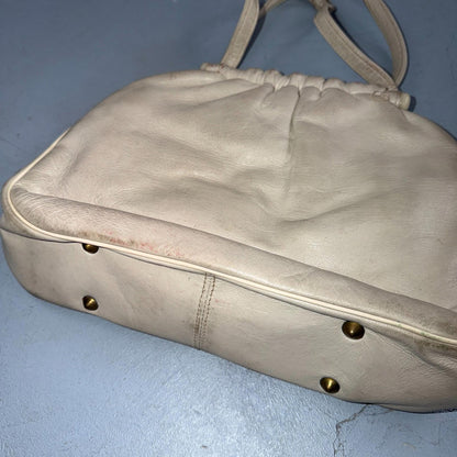 Vintage 1960s White Handbag Double Handle Clasp Closure by Best Co USA Made