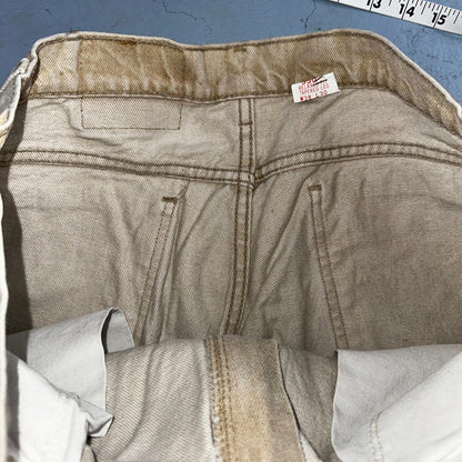 Levis 550 Vintage 90s USA Orange Tab Relaxed Tapered Leg Beige Tan Jeans 38x30