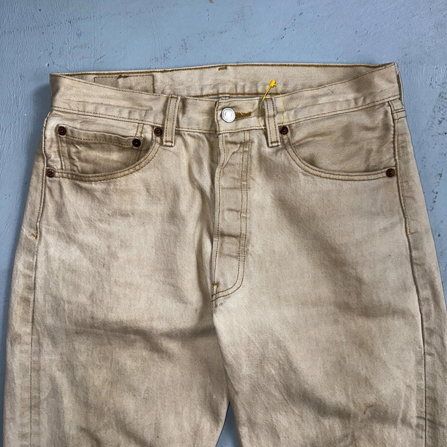 Levis 501 Vintage Y2K Mexico XX Straight Leg Jeans Beige Wash 32x32 Ac 31x28
