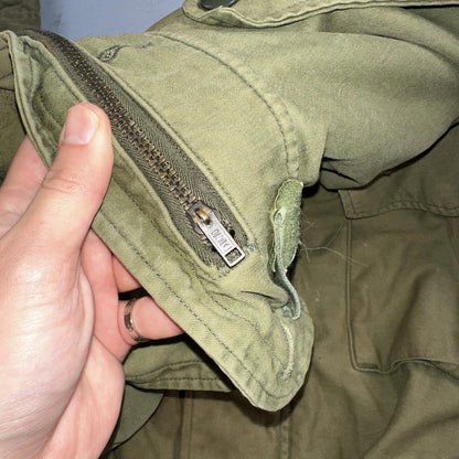 VTG US ARMY M-65 Field Jacket Coat Cold Weather Mans OG-107 Vietnam 70s Medium