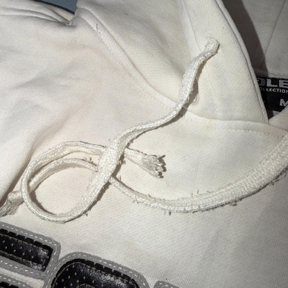 VTG Southpole Hoodie Mens M White Urban Streetwear Drawstring Spell Out Y2K