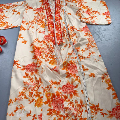 Japanese Kimono Haori Pure Poly Custom Made Daimaru VTG Style Japan Orange