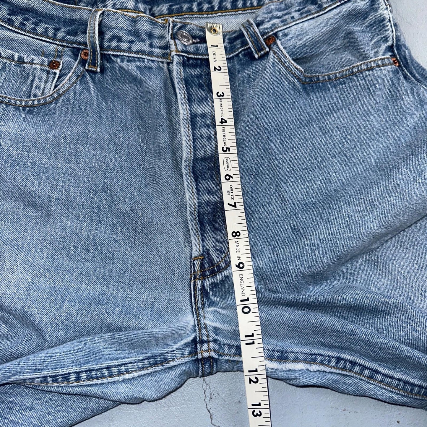 Levis 501 Vintage 90s USA XX Straight Leg Jeans Blue Light Wash 35x34 Act 33x30