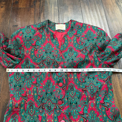 Pendleton Country Sophisticates Paisley Blouse Shirt Top Size 12 Petite Vintage