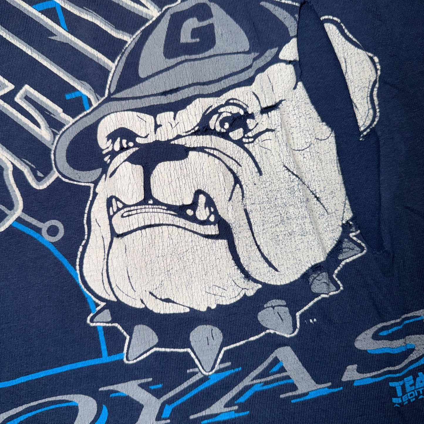 Georgetown Hoyas Thrashed USA VTG T Shirt Single Stitch Basketball Washington DC