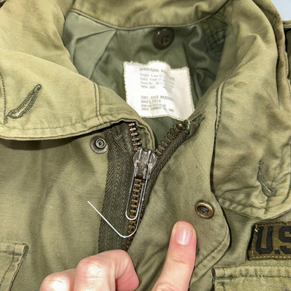 VTG US ARMY M-65 Field Jacket Coat Cold Weather Mans OG-107 Vietnam 70s Medium