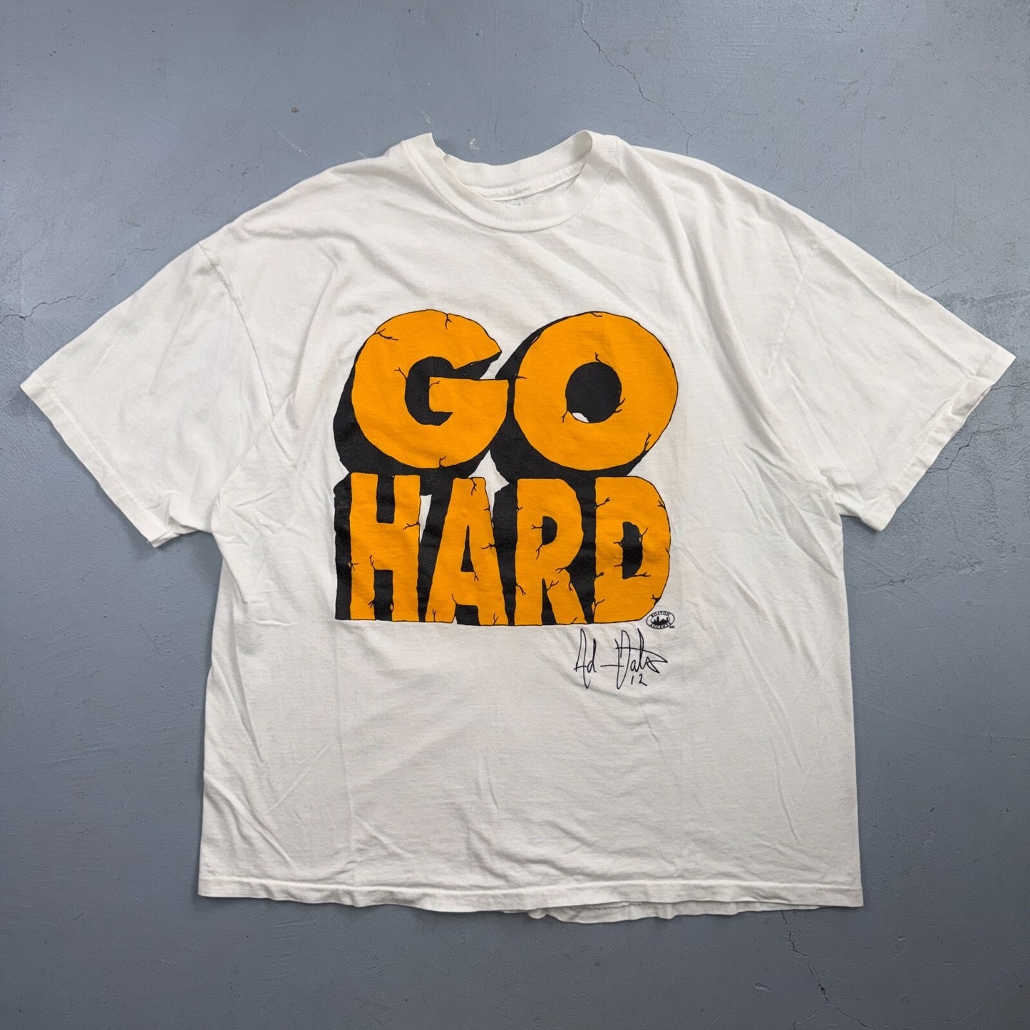 Go Hard or Go Home 90s VTG T Shirt Hanes 2XL Single Stitch Graphic Gym Text