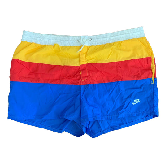Vintage Nike Running Shorts Pants Blue Tag Swim Jordan 80s Basic Rainbow Colors