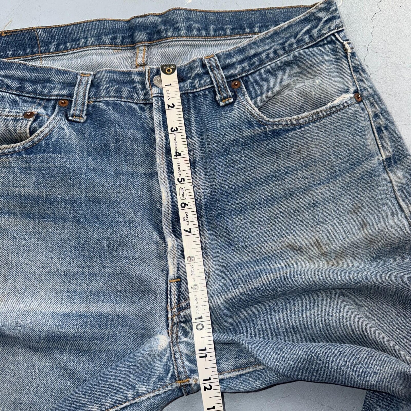 Levis 501 Vintage 70s SS Redline Selvedge USA Jeans Light Wash 36x34 Act 34x30