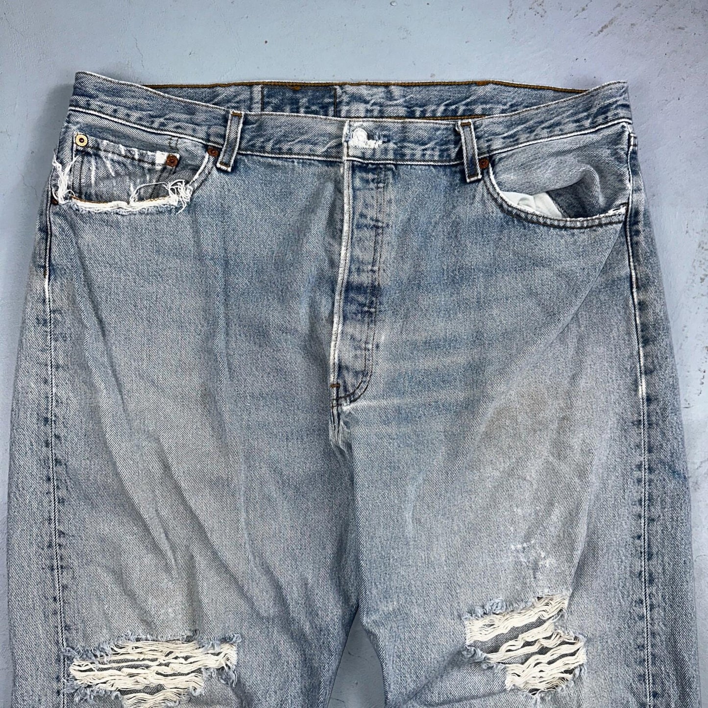 Levis 501 Vintage 90s Mexico Straight Leg Jeans 40x32 Y2K Light Wash Act 38x30