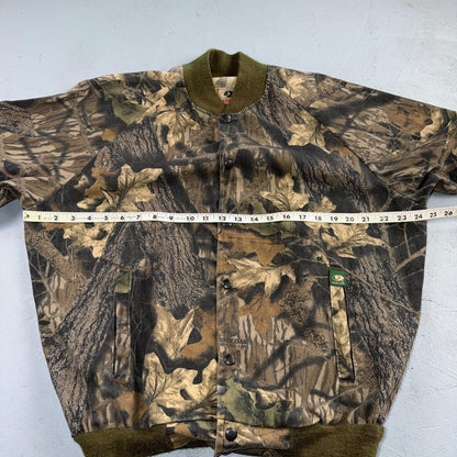 Vintage 80s Mossy Oak Camo Cotton Snap Bomber Jacket Size M USA Rare