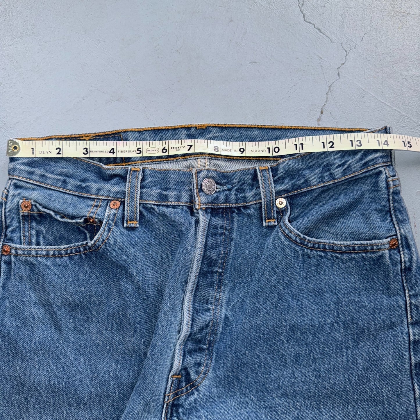 Levis 501 Vintage 90s USA XX Straight Leg Jeans Blue Med Wash 30x32 Act 28x30