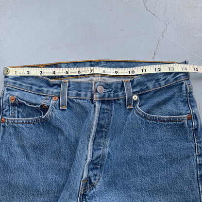 Levis 501 Vintage 90s USA XX Straight Leg Jeans Blue Med Wash 30x32 Act 28x30