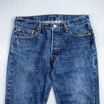 Levis 501 Vintage Y2K 90s XX Straight Leg Jeans Blue Med Wash 34X30 Act 33x30