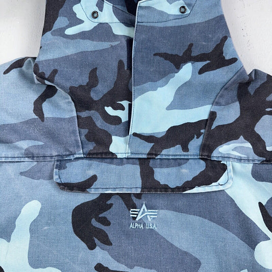 Military Snow Camo Winter Hooded Anorak Jacket Mens L Stock Alpha Industries