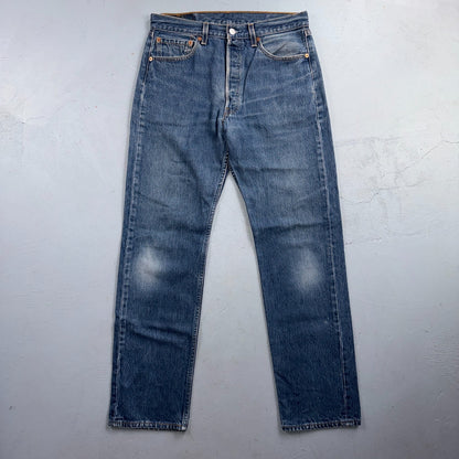 Levis 501 Vintage 90s USA XX Straight Leg Jeans Blue Med Wash 33x34 Act 31x31