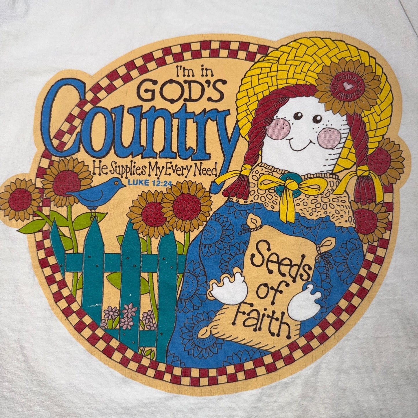 Vintage Gods Country Seeds Of Faith T Shirt Christian Religious Graphic Jesus