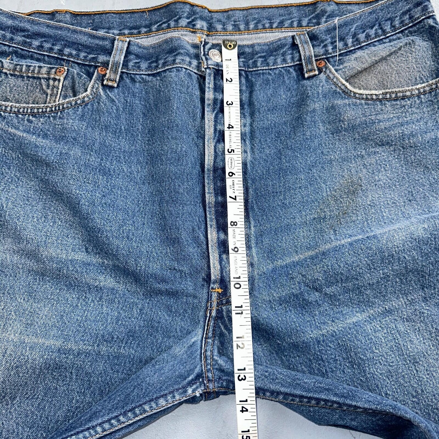 Levis 501 Vintage 90s USA XX Straight Leg Jeans Blue Med Wash 44x32 Act 40x28