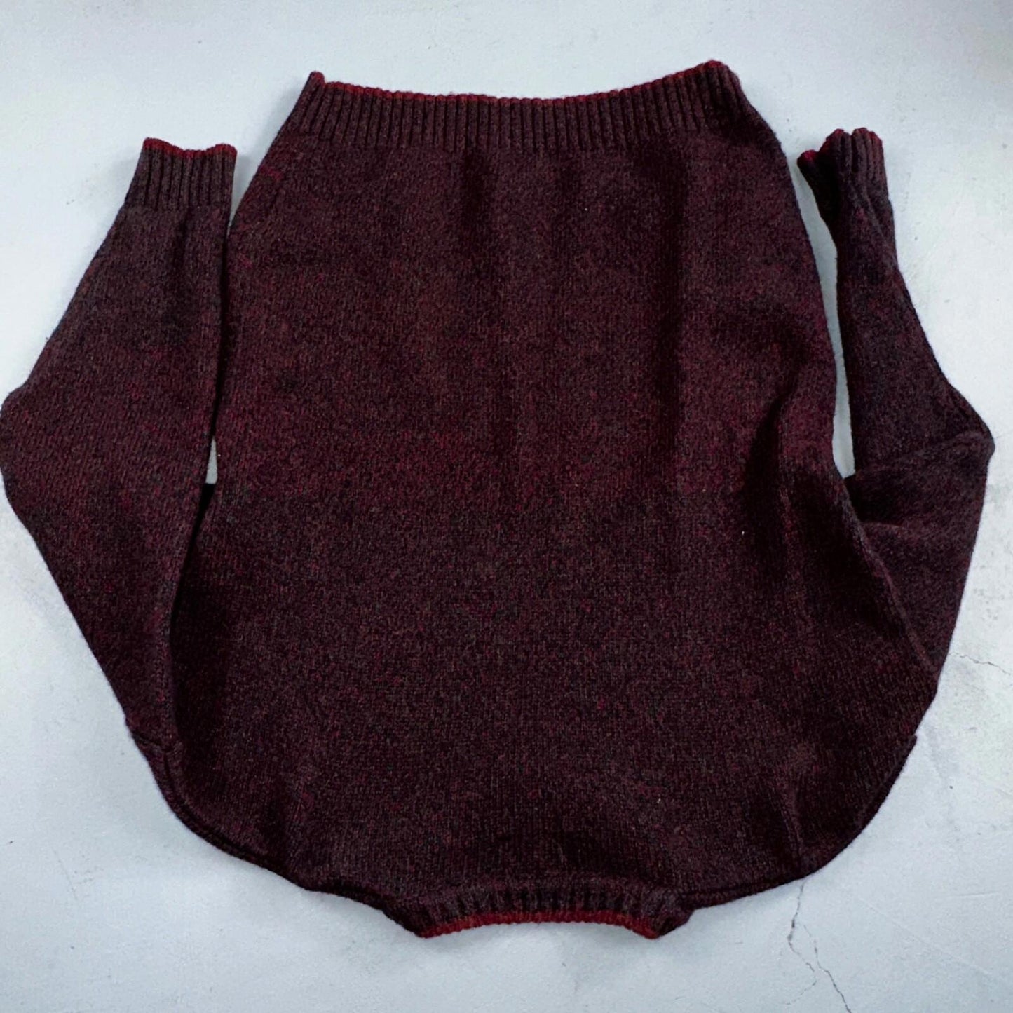 Woolrich Vintage Sweater Men’s XL Red Wool Blend Rag Sweater Chunky Collar 80s