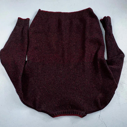 Woolrich Vintage Sweater Men’s XL Red Wool Blend Rag Sweater Chunky Collar 80s