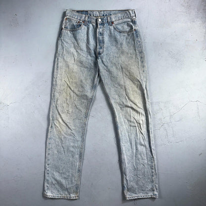 Levis 501 Vintage Y2K Hungary Straight Leg Jeans 33x34 90s Light Wash Act 31x32