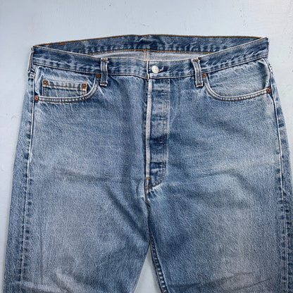 Levis 501 Vintage 80s USA XX Straight Leg Jeans Blue Light Wash 40x32 Act 38x28