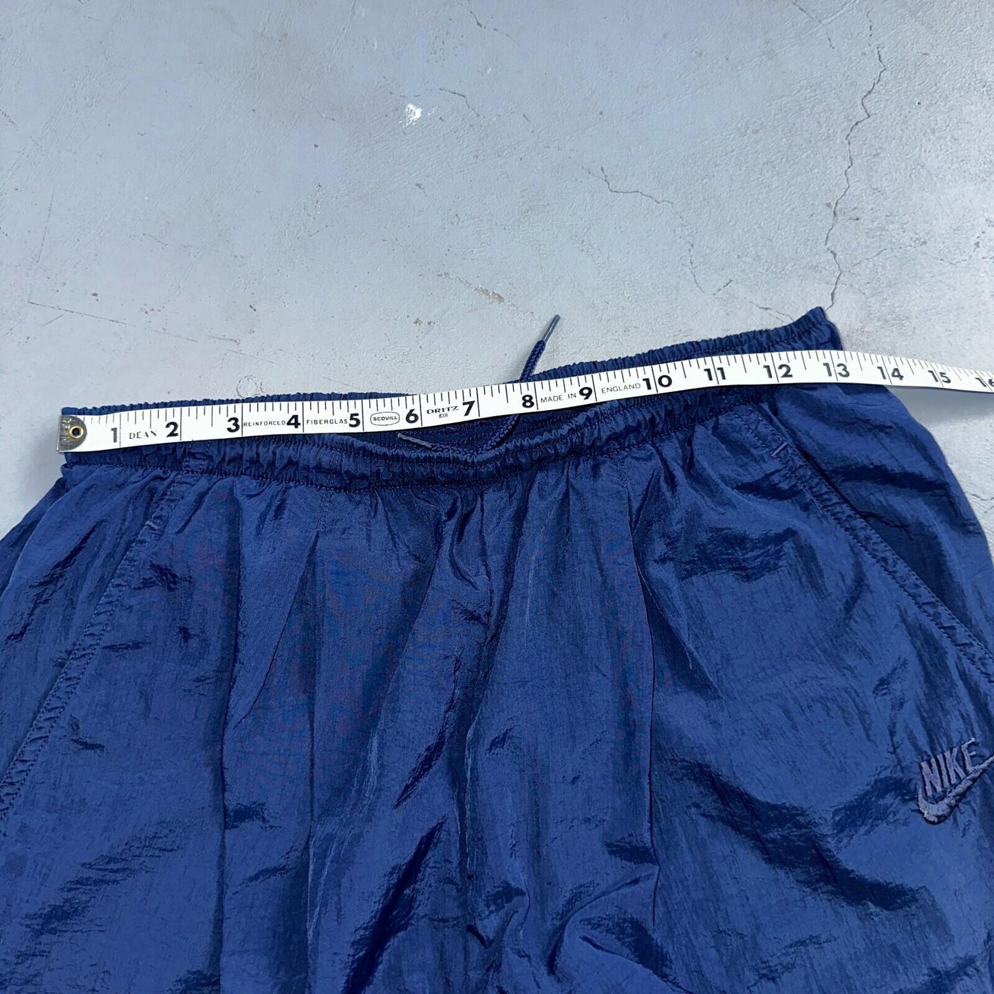 Nike VTG 90s Windbreaker Track Pants Ankle Zip Unlined Blue 1990s Essential