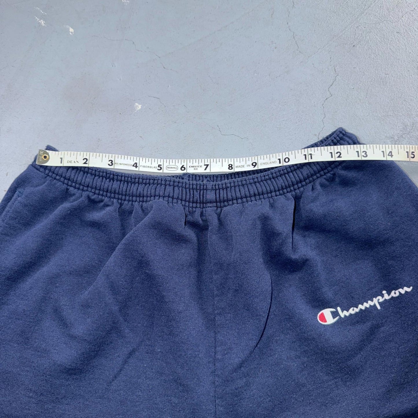 90s Vintage Champion Sweatpants Navy Blue Flat Cuffs Large Capri Cut