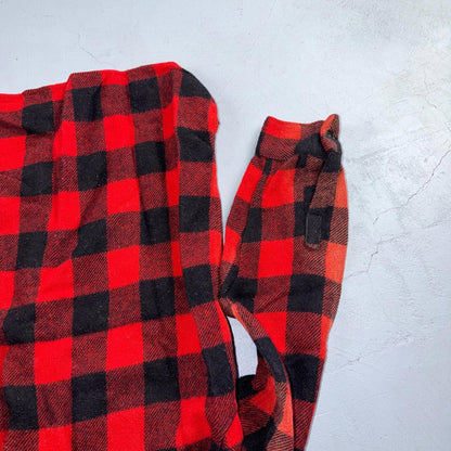 VTG 1940s Penneys Jacket Red Black Wool Buffalo Plaid 40s 50s Flannel Shirt Wool