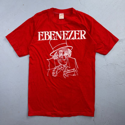 Ebenezer Scrooge 1980s VTG T Shirt 80s Red Movie Promo Money Graphic Christmas