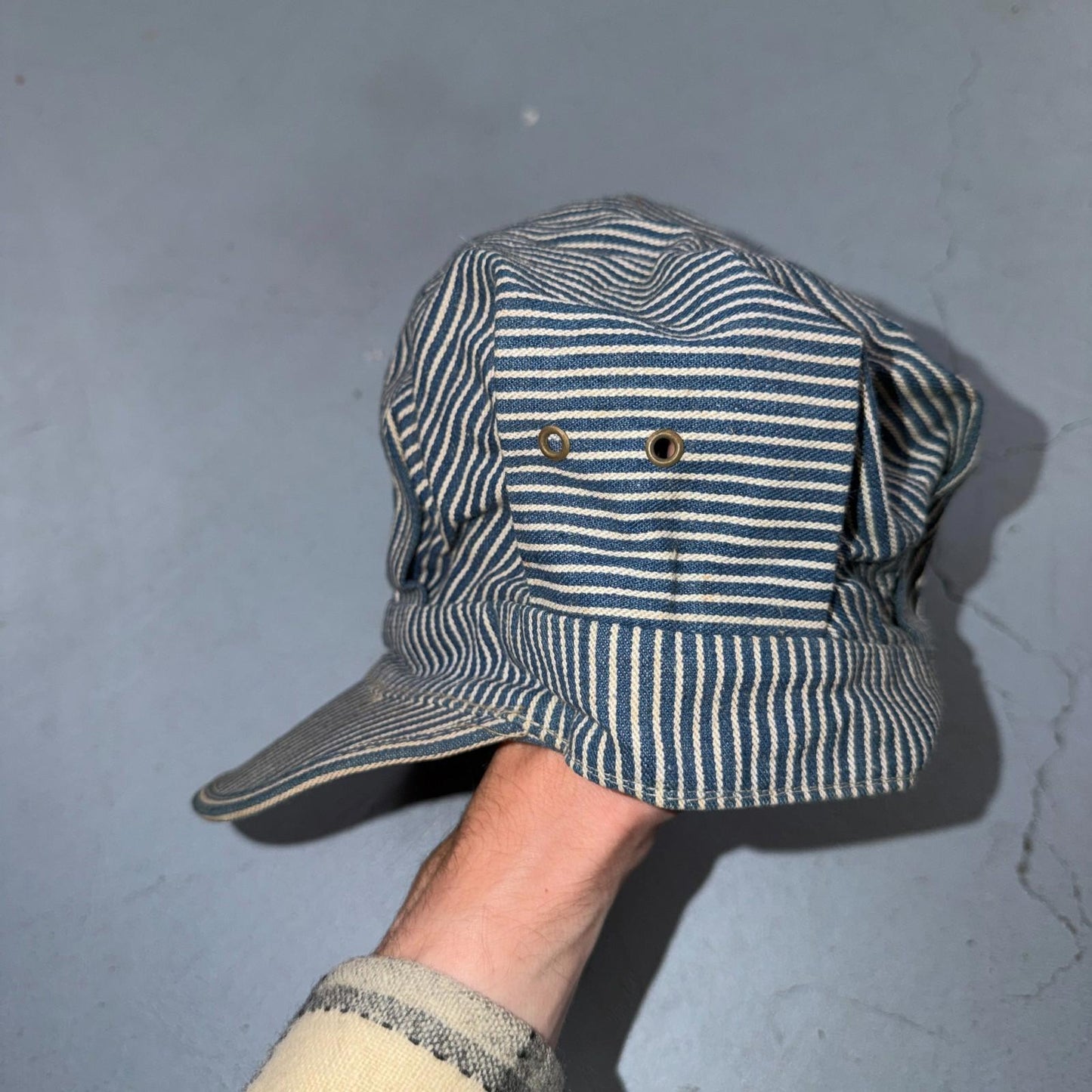 Pinstripe Union Conductor VTG Hat Cap Snapback Penneys Hickory Stipe 50s 60s
