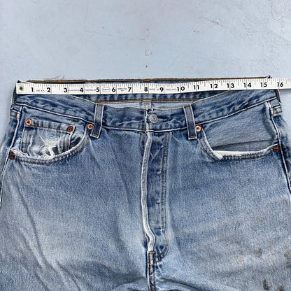 Levis 501 Vintage 90s USA XX Straight Leg Jeans 34x34 Blue Light Wash Act 31x32