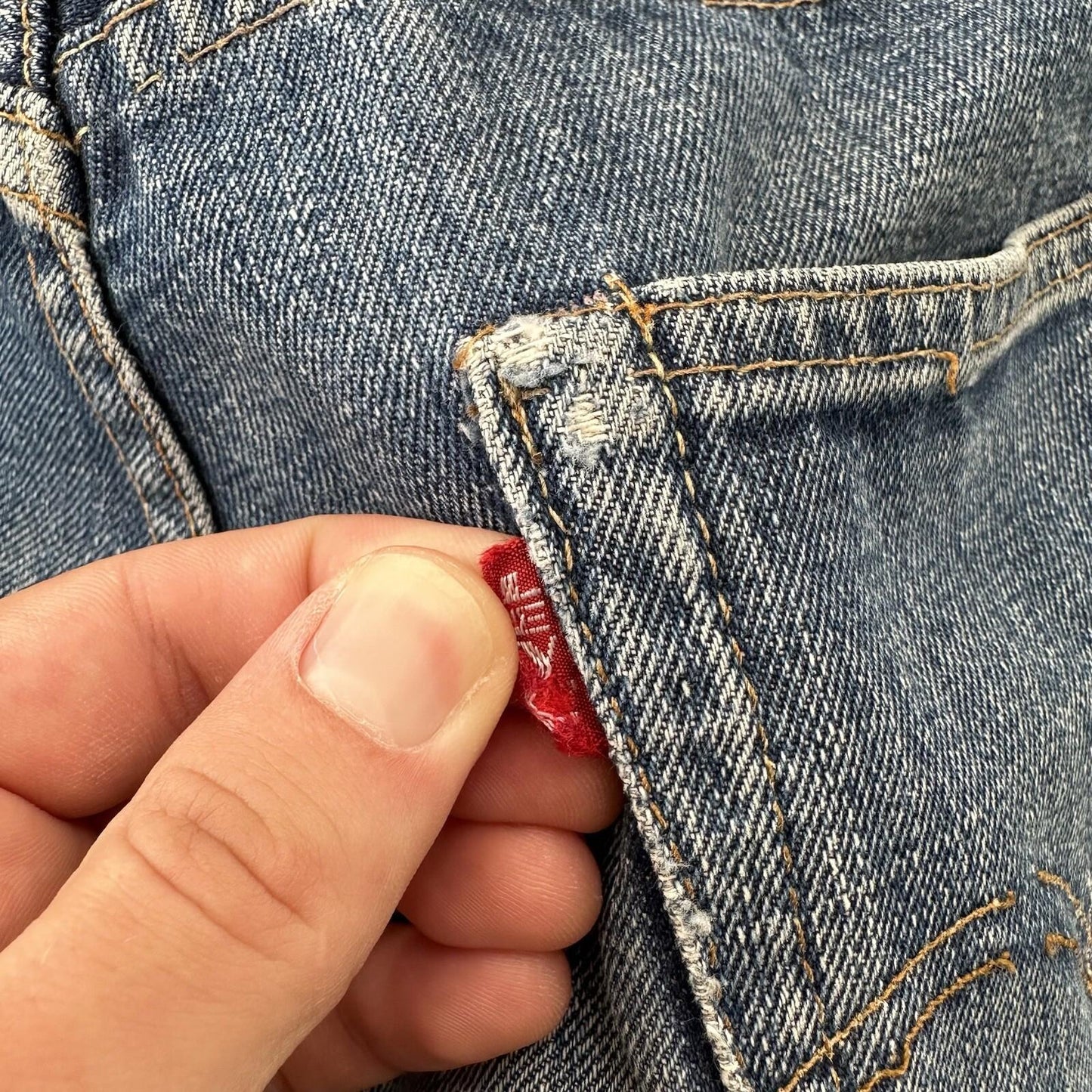 Levis 501 XX Big E True Vintage 60s Redline Denim Capri Jeans 1960s 25x24 Chop
