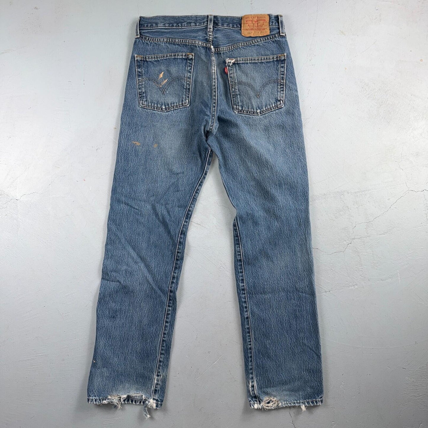 Levis 501 Vintage Y2K 90s XX Straight Leg Jeans Blue Light Wash 33x34 Act 31x31