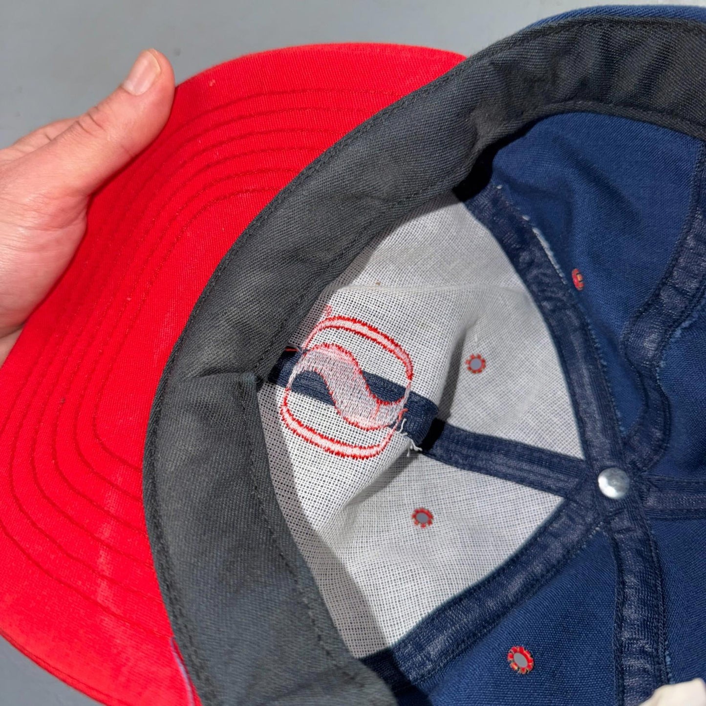 VTG Safeway USA Hat Baseball Cap Snapback Mulitcolor Blue Red Sports Worker 90s