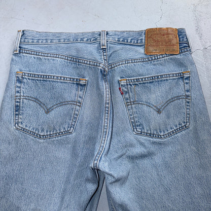 Levis 501 Vintage 90s USA XX Straight Leg Jeans Blue Light Wash 34x34 Act 33x33