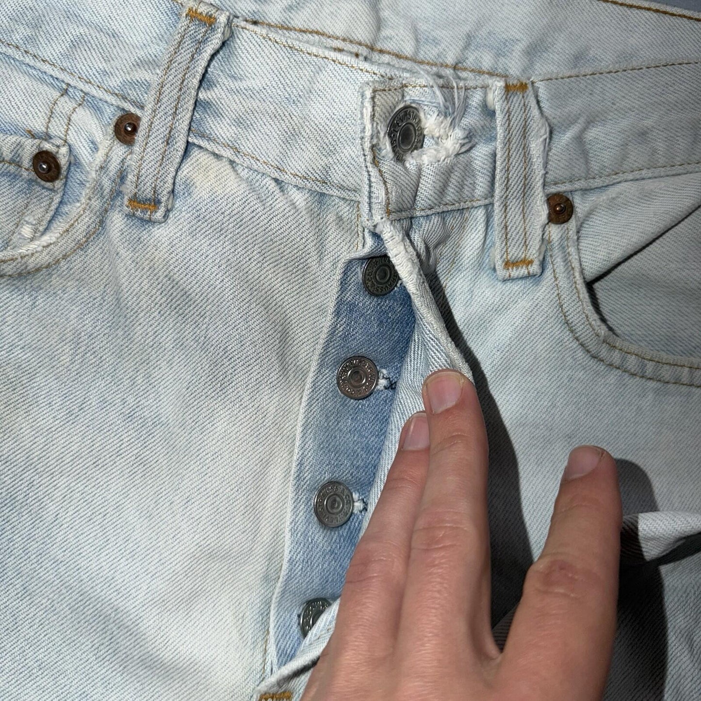Levis 501 Vintage 80s Redline Selvedge USA XX Jeans Light Wash 28x29 Skinny