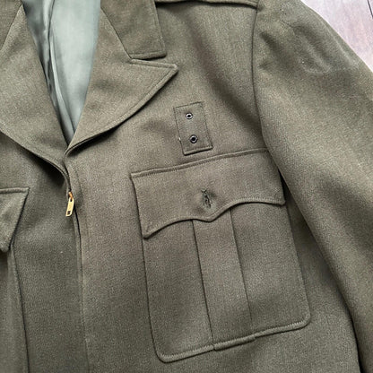 WWII Nurse Uniform Green Wool Cropped 1940s Vintage Jacket Air Force USA Talon