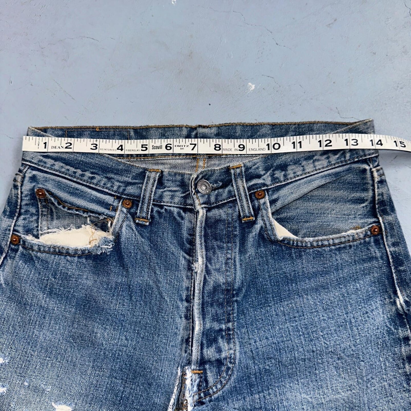 Levis 501 VTG 70s SS Redline Selvedge Jeans XX Thrashed 30x34 Act 28x29