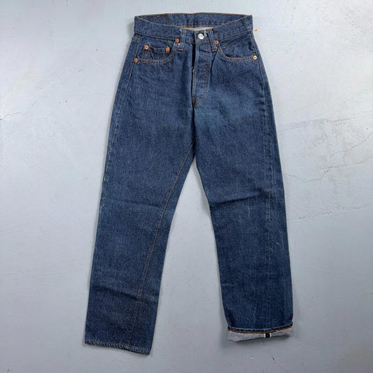 Levis 501 Vintage 80s Redline Selvedge USA Jeans Fuzzy Dark Wash 27x31 Act 25x27