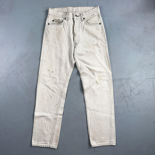 Levis 501 Vintage 80s USA XX Straight Leg Jeans White Med Wash 29x30 Act 28x29